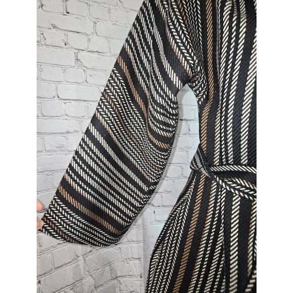 Anne Klein Women's Size Small Black/White/Brown Wool Blend Herringbone Design 3/ - Picture 3 of 7